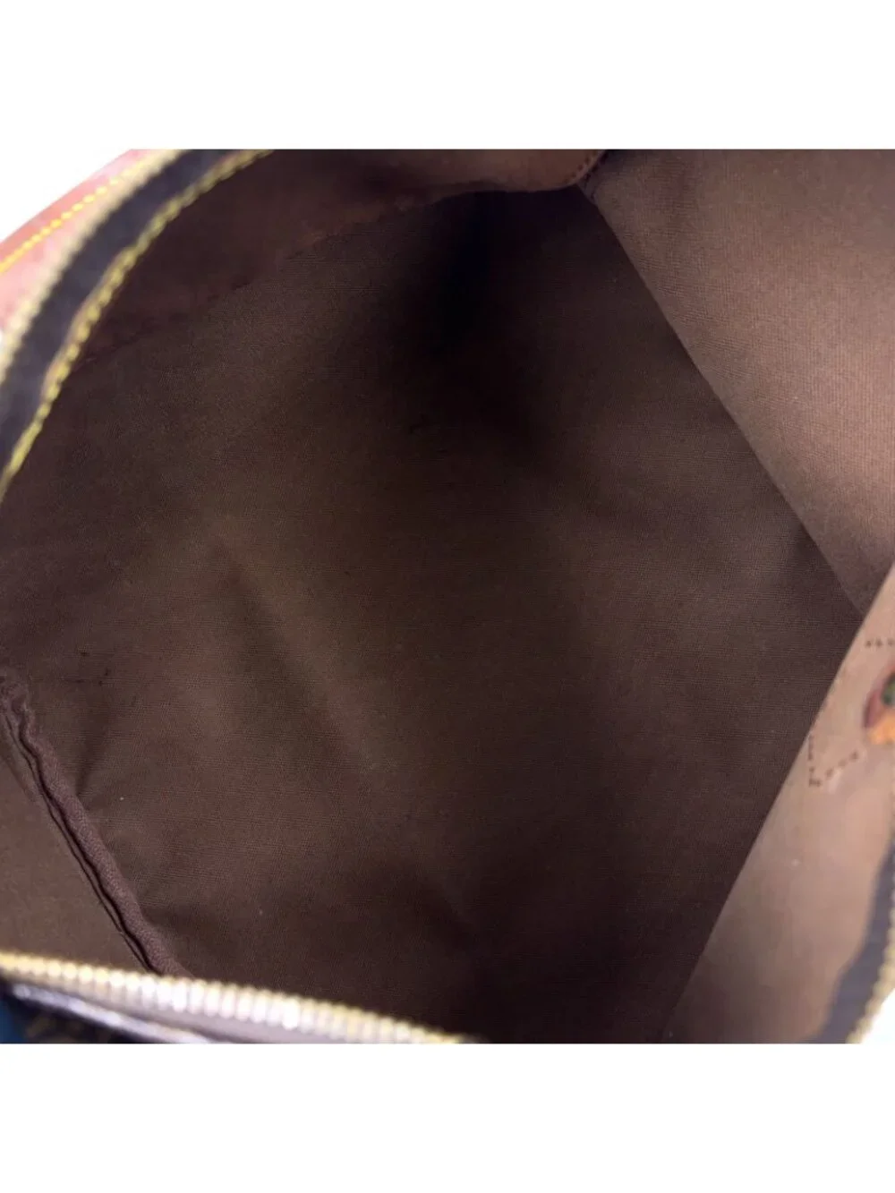Louis Vuitton Speedy 30 Monogram Leather Brown Handbag Gold